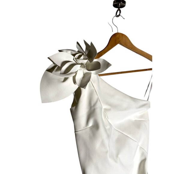 NWT Chiara Boni La Petite Robe Gosia One-Shoulder Gown in White Size 2 - Picture 9 of 13